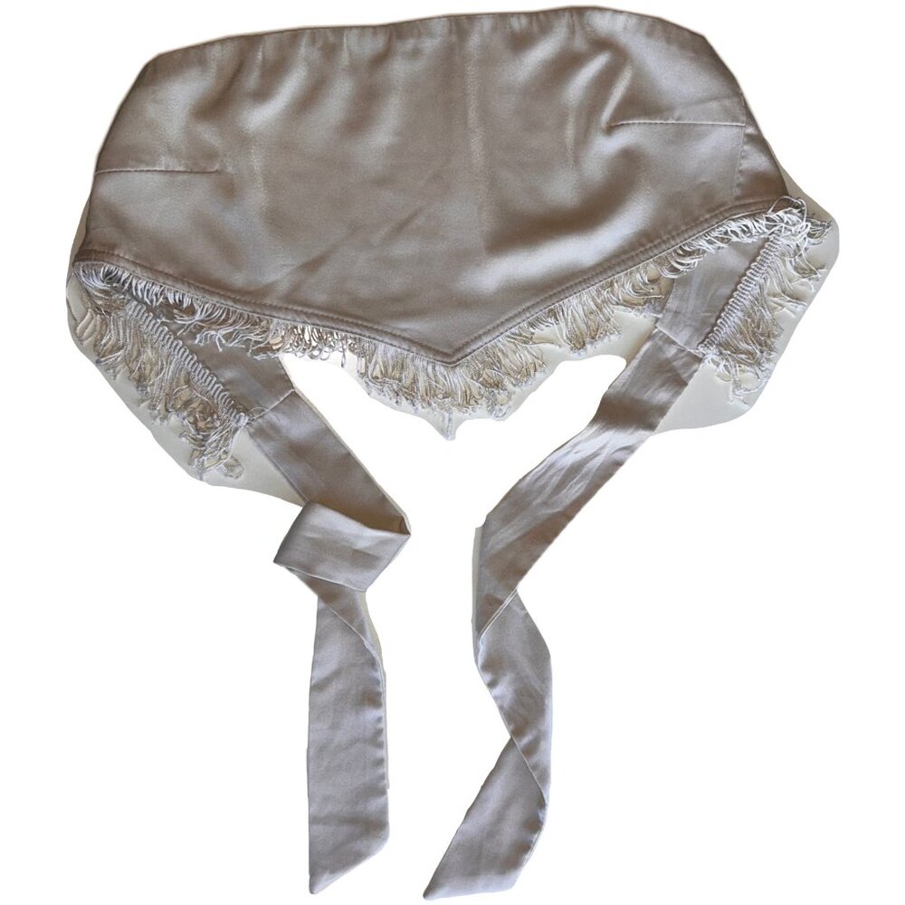 Cream Fringe Tie Bandeau Top